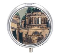Berlin Cathedral Round Pill Box Organiser 3 Compartment Medicine Case