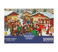 Berlin Christmas Market Wooden Jigsaw Puzzle Waterproof 1000 Piece Puzzles for Adults Fun Challenging Games