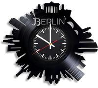 Berlin City Germany Europe Brandenburg Gate Vinyl Wall Clock, Vinyl Record Handmade Art Decor for Home Room Kitchen, Vintage Original Gift for Any Occasion, Party Supplies Decoration