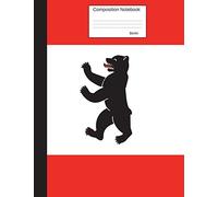 Berlin Composition Notebook: Graph Paper Book to write in for school, take notes, for kids, students, teachers, homeschool,Berlin Bear Flag Cover