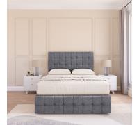 Berlin Coniston Bed Set ,No Drawers Mattress & 54" Headboard Sloomy Dark Grey Double