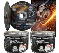 BERLIN Cutting Discs for Angle Grinder 100-Piece Durable 115mm Metal Cutting Disc Ultra Thin 1mm for Fast & Precise Cutting of Steel, Iron, Aluminum, & Ferrous Metals