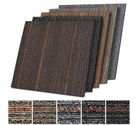 Berlin Design Carpet Tiles 50 x 50 cm Self-Lying - 1 m² Set - Durable Carpet Flooring with Loop Pile - Anti-Static with Bitumen Back (K2 Beige/Brown, Pack of 4)