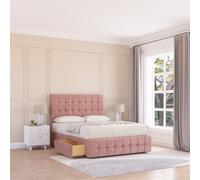 Berlin Divan Bed Base No Drawers 12" Footboard & 54" Floor Standing Headboard Sloomy Pink King