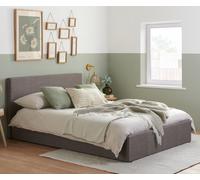 Berlin - Double - Grey Fabric Ottoman Storage Bed Frame - Double - Happy Beds