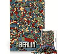 Berlin Earthtone City Map Jigsaw Puzzles for Adults1000 Pieces Brain Stimulation Mind Calming Fun Premium Cut Lovely Gift (50x75cm)