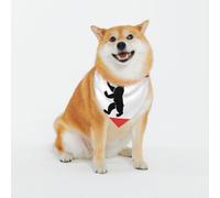 Berlin Flag Dog Bandanas - Adjustable Pet Scarf, for Small to Large Dog Puppy Cat, Black
