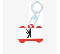 Berlin Flag Dog Tags for Pets,Bone-Shaped Acrylic Pet ID Tags,Perfect for Small to Large Dogs and Cats,Cute & Functional