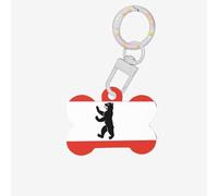 Berlin Flag Dog Tags for Pets,Bone-Shaped Acrylic Pet ID Tags,Perfect for Small to Large Dogs and Cats,Cute & Functional