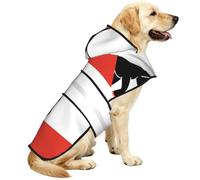 Berlin Flag Waterproof Dog Raincoat And Rain Jacket With Hood, Reflective Strips And Adjustable Belly Strap, Fits Small To Large Dogs