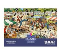 Berlin Flea Market at Mauerpark Wooden Jigsaw Puzzle Waterproof 1000 Piece Puzzles for Adults Challenging And Brainteasing Educational Games