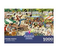 Berlin Flea Market at Mauerpark Wooden Jigsaw Puzzle Waterproof 1000 Piece Puzzles for Adults Gifts Fun Challenging Games