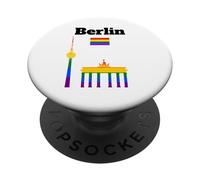 Berlin Gay Pride souvenir pride color rainbow flag PopSockets Adhesive PopGrip