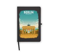 Berlin German Capital Brandenburg Gate Notebook, Blank Pages, Faux Leather Cover, Planner, Journal, Workbook
