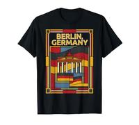 Berlin Germany Brandenburg Gate Vintage Travel Art T-Shirt