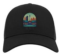 Berlin Germany City Monuments Half Mesh Cotton Trucker Cap Baseball Hat Black