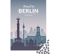 Berlin Germany Jigsaw Puzzle 1000 Pieces, Contemporary City Horizon, Interlocking Paper Pieces, Decorative Artwork for Travel Lovers, 52x38cm/1000pcs