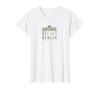 Berlin, Hand-Drawn Brandenburg Gate, Germany Value Graphic T-Shirt, Women, White, XL