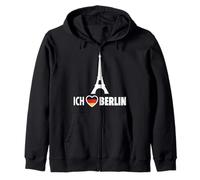 Berlin I Love Berlin Heart for Berlin Eiffel Tower Funny Zip Hoodie