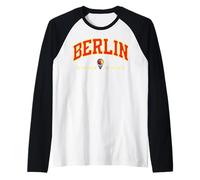 Berlin Map Pointer GPS Coordinates Germany Flag German Roots Raglan Baseball Tee