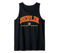 Berlin Map Pointer GPS Coordinates Germany Flag German Roots Tank Top