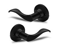 Berlin Modisch Dummy Lever Door Handle [Pack of Two] for Closets with a Iron Black Finish, Single Side, Non-Turning Pull Only Classic Series