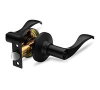 Berlin Modisch Entrance Lever Door Handle [Lock with Two Keys] for Office or Front Door with a Iron Black Finish, Reversible for Right & Left Side, Entry Lever Classic Series