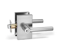 Berlin Modisch Entry Lever Door Handle Lock and Key Designer Series Locking Lever Set [for Front Door or Office] Reversible for Right & Left Sided Doors Heavy Duty - Satin Nickel Finish