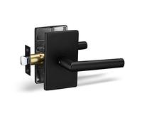 Berlin Modisch Passage Lever Door Handle Designer Series Non-Locking Lever Set [for Hallway or Closet Doors] Reversible for Right & Left Sided Doors Heavy Duty - Iron Black Finish