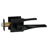 Berlin Modisch Sleek Series Privacy Lever Door Handle Easy to Open Locking Lever Set [for Bedroom or Bathroom] Reversible Heavy Duty - Iron Black Finish