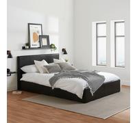 Berlin Ottoman Storage Bed - Black Leather - Sizes Available