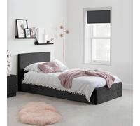 Berlin Ottoman Storage Bed - Black Velvet Fabric - Sizes Available