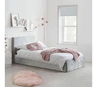 Berlin Ottoman Storage Bed - Steel Crushed Velvet Fabric - Sizes Available