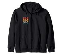 Berlin Retro Stacked Typography City Style Zip Hoodie