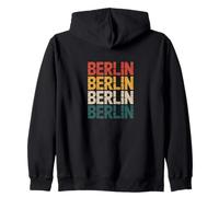 Berlin Retro Stacked Typography City Style Zip Hoodie