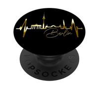 Berlin Skyline German Heartbeat Germany Fan I Love Berlin PopSockets Adhesive PopGrip