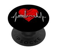 Berlin Skyline German Heartbeat Germany Fan I Love Berlin PopSockets Adhesive PopGrip