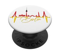 Berlin Skyline German Heartbeat Germany Fan I Love Berlin PopSockets Adhesive PopGrip