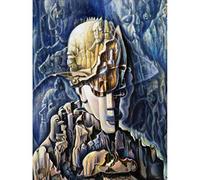Berlin Surreal Face Horror Portrait Gemälde ungerahmt Wandbild Kunstdruck Poster Home Decor Premium