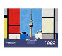 Berlin TV Tower 1000 Piece Extra-Thick Cardboard DIY Geometry Puzzle Kids & Adults Mindfulness Stress Relief Brain Training Birthday Gift 38x26cm/1000pcs