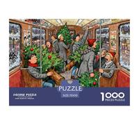 Berlin U-Bahn during Rush Hour Wooden Jigsaw Puzzle Waterproof 1000 Piece Puzzles for Adults Challenging And Brainteasing Games