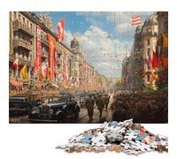 Berlin Victory Parade Wooden Jigsaw Puzzles for Adults Fun 300 Piece Education Game Toy Intellectual Game Decoration Stress Relief Toy Relaxation And Intelligence 300pcs (40x28cm)
