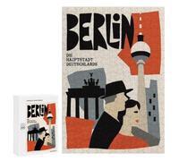 Berlin Vintage Style Travel Poster Adult Puzzle, 300 PCS, Relaxing Jigsaw Activity, A Satisfying Project for Experienced Puzzlers, for Family Fun