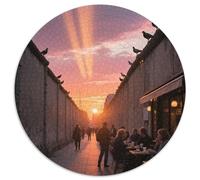 Berlin Wall 1000 Pieces Jigsaw Puzzle 12 Years And Up Round Jigsaw Puzzles Impossible Hard Challenging for Adults Family Game Stress Reliever Expert Skill Level 1000pcs (67.5x67.5cm)