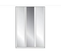 Berlin White Glass Wardrobe - 3 Door with 1 Mirrored Door - FSS15952