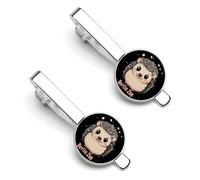 Berlin Zoo And Hedgehog 1 Pair Men's Tie Clips Lightweight Necktie Tie Bars for Business Wedding Suit