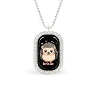 Berlin Zoo And Hedgehog Women's Alloy Long Necklaces Square Pendant Ladies Diamond Necklace Jewelry Gift Silver-style