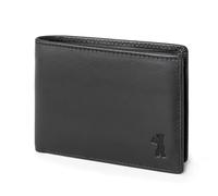Berliner Bags Kees Premium Leather Wallet, Compact Wallet with Coin Compartment, RFID Protection, TÜV-Approved, Mini Wallet for 10 & 20 Euro Notes, Wallet in Landscape Format for Men - Black, smooth