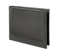 BERLINER BAGS Premium Genuine Leather Wallet for Men Peter, with ID Window, RFID Blocking, Bifold, Front Pocket Slim Wallet, 8 Card Holder, Bills Compartment, 2 ID Windows, 1 Gift Box - Black