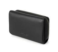 BERLINER BAGS Premium Genuine Leather Wallet Vienna, RFID Blocking Credit Card Holder, Trifold Clutch Purses, Zip Around Womens Wallet for 19 cards, ID window, Bills, Coins - Black